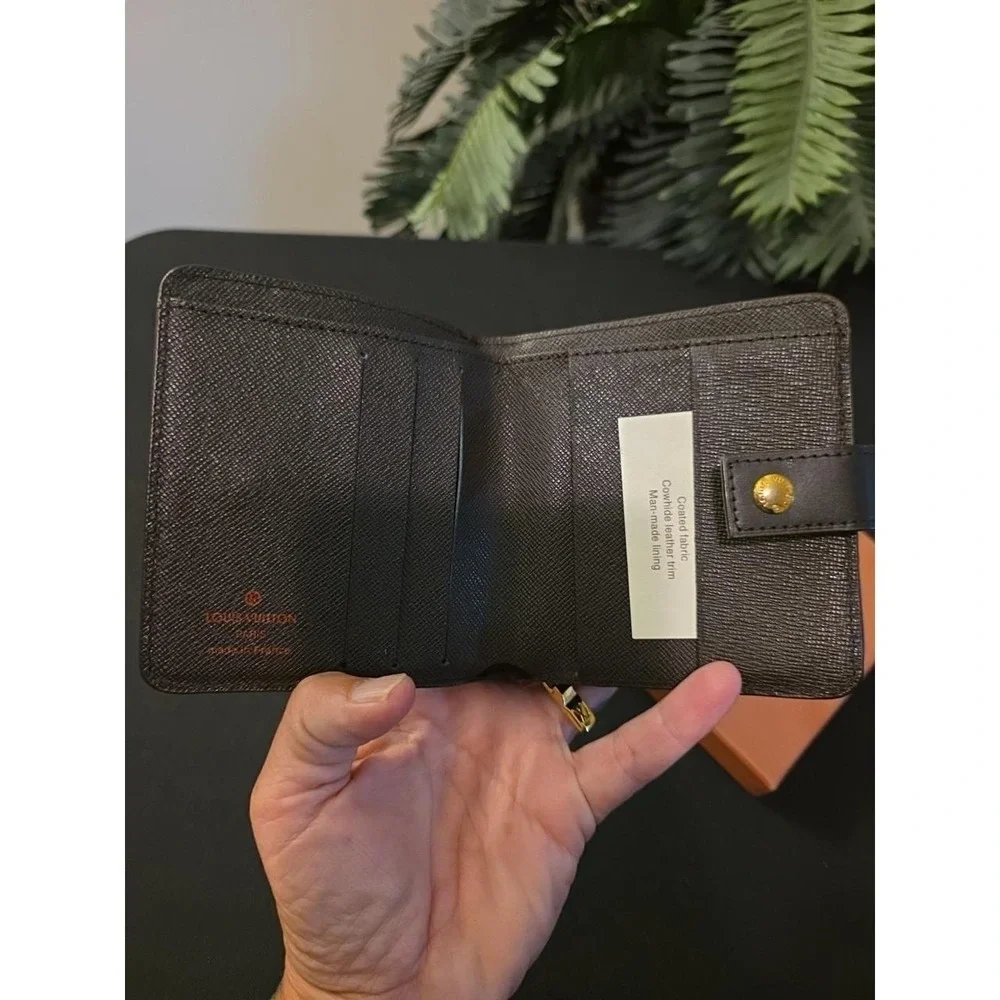 Louis Vuitton Damier Ebene Compact Zip Bifold Wallet N61668 Brown LV